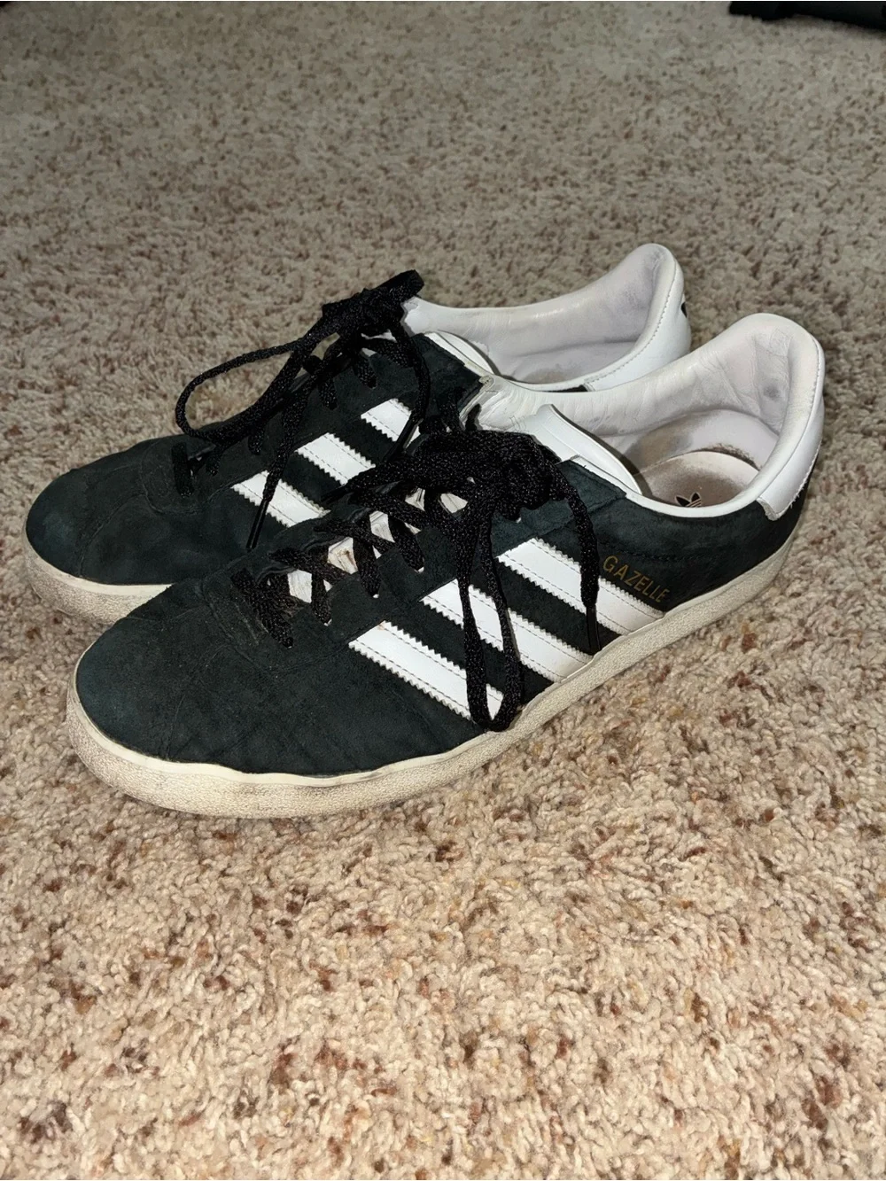 adidas Black Suede Sneakers with White Stripes